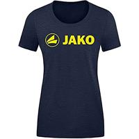 JAKO 6160D T-Shirt Promo Dames - Marine Gemeleerd/Fluo Citroen - 38 - thumbnail