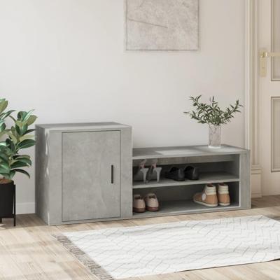 VidaXL Schoenenkast 130x35x54 cm bewerkt hout betongrijs