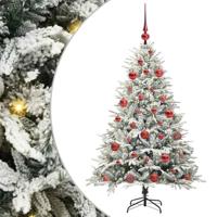 VidaXL Artificial pre-lit kerstboom met ballenset groen 150 cm - thumbnail