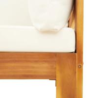 Tuinhoekbank met kussens massief acaciahout - thumbnail