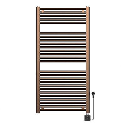 Elektrische Radiator BWS Lara 118.5x60 Cm Smart Wifi Geborsteld Brons Koper PVD Elektrische Radiator BWS Lara 118.5x60 Cm Smart Wifi Geborsteld Brons Koper PVD