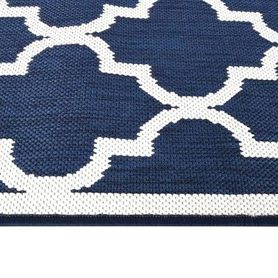 VidaXL Buitenkleed omkeerbaar 80x150 cm marineblauw en wit