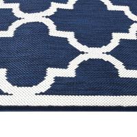 VidaXL Buitenkleed omkeerbaar 80x150 cm marineblauw en wit - thumbnail
