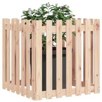 VidaXL Plantenbak met hekontwerp 70x70x70 cm massief grenenhout - thumbnail