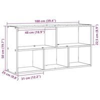 Wandschap 100x25x50 cm bewerkt hout sonoma eikenkleurig - thumbnail