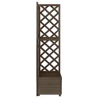 Latwerkplantenbak hoekmodel 40x40x150 cm vurenhout grijs - thumbnail