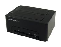 LC-Power LC-DOCK-U3-CR basisstation voor opslagstations USB 3.0 Type-A Zwart - thumbnail