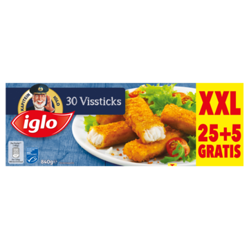 Iglo Vissticks XXL 25+5 Gratis 840 g bij Jumbo