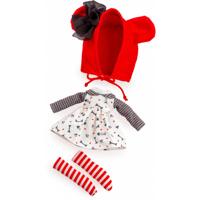 Berjuan poppenkleding Marianela Weber 32 cm rood/wit 3-delig - thumbnail