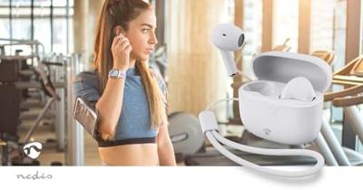 Nedis Volledig Draadloze Oordopjes | Bluetooth® | Maximale batterijduur: 16 uur | Aanraakbediening | Charging case | Draadloze oplaadcase | Ingebouwde microfoon | Wit - HPBT2400WT