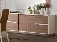 Dressoir EVEREST DELUXE 3 deuren ivoor/walnoot - thumbnail