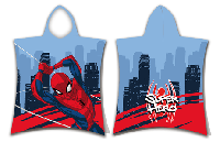 Spiderman poncho 50 x 115 cm (rood/blauw) - thumbnail