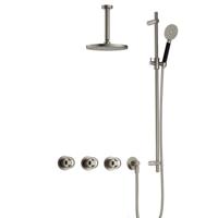 Hotbath Cobber IBSW70 Regendoucheset inbouw - 15cm plafondarm - 20cm ronde hoofddouche - 3 standen handdouche - glijstang - Geborsteld nikkel IBSW70GN127 - thumbnail