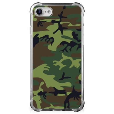 iPhone SE 2022/2020 | iPhone 8/7 Doorzichtige Silicone Hoesje Army Dark iPhone SE 2022/2020 | iPhone 8/7 Doorzichtige Silicone Hoesje Army Dark