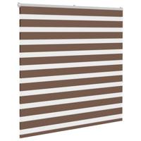 VidaXL Zebra rolgordijn 145x150 cm stofbreedte 140,9cm polyester bruin - thumbnail