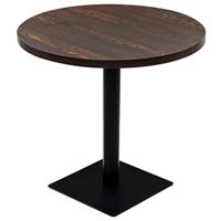 Bistrotafel rond 80x75 cm MDF en staal donker essenkleur - thumbnail