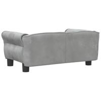 Hondenmand 70x45x30 cm fluweel lichtgrijs - thumbnail