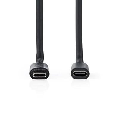 Nedis USB-Kabel | USB 3.2 Gen 1 | USB-C Male | USB-C Female | 4K@60Hz | 5 Gbps | Vernikkeld | 2.00 m | Rond | PVC | Zwart | Doos - CCGB64010BK20