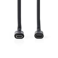 Nedis USB-Kabel | USB 3.2 Gen 1 | USB-C Male | USB-C Female | 4K@60Hz | 5 Gbps | Vernikkeld | 2.00 m | Rond | PVC | Zwart | Doos - CCGB64010BK20 - thumbnail