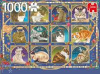 Jumbo puzzel horoscoop - katten 1000pcs - thumbnail