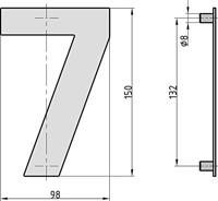 Basi 7300-0007 Huisnummerbord RVS - thumbnail