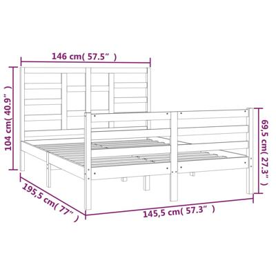 Bedframe massief hout 140x190 cm - thumbnail