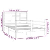 Bedframe massief hout wit 140x190 cm - thumbnail