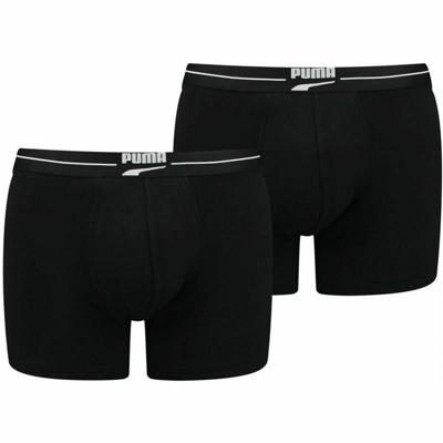 Heren Boxer Shorts Puma Gentle Retro 2 Stuks Zwart Maat S