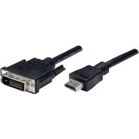 Manhattan 372503-CG HDMI-kabel HDMI / DVI Adapterkabel HDMI-A-stekker, DVI-D 24+1-polige stekker 1.80 m Zwart Schroefbaar - thumbnail