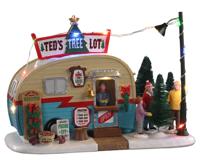 Lemax ted's tree lot verlicht kerstdorp tafereel Vail Village 2021 - thumbnail