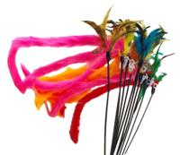 Kattenspeelgoed hengel met veren en bontstaart Speelplezier-kat Gebr. de Boon - Gebr de boon - thumbnail