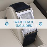 Burberry horlogeband BU1102 Leder Zwart + zwart stiksel - thumbnail