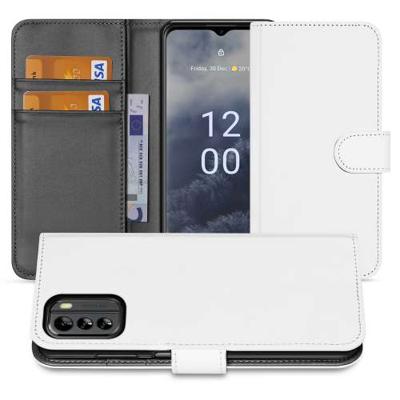Book Case Telefoonhoesje voor de Nokia G60 Wit met Pasjeshouder Book Case Telefoonhoesje voor de Nokia G60 Wit met Pasjeshouder