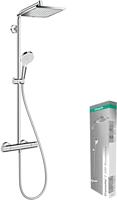 Hansgrohe Crometta e 240 1jet showerpite met thermostaat ecosmart chroom 27281000 - thumbnail