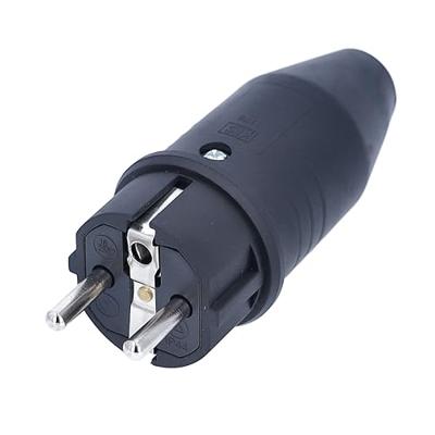 AS Schwabe 61412 Stekker met randaarde Massief rubber 230 V Zwart IP44