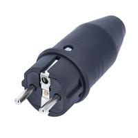 AS Schwabe 61412 Stekker met randaarde Massief rubber 230 V Zwart IP44 - thumbnail