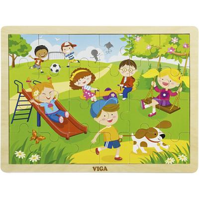 VIGA seizoenen houten puzzel, de seizoenen, lente, afm 30x22,5 cm, 24 delen, 1 stuk