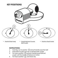 Masterlock Universal Trailer Coupler Lock - Zinc, nickle plated body - Front Keyw - 377EURDAT - thumbnail