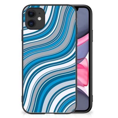 iPhone 11 Back Case Waves Blue