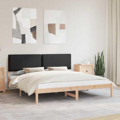 Bedframe met Gevoerd Hoofdgedeelte Zwart 180 x 200 cm