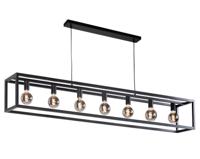 Highlight Hanglamp Fragola 7 lichts L 170 cm B 25 cm zwart - thumbnail