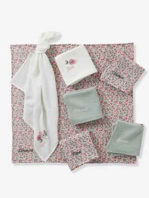 Set van 7 biologisch katoenen* gaasluiers veel roze