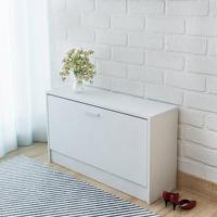 Bureau met lade en kastje 100x40x73 cm wit - thumbnail
