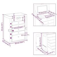 VidaXL Sieradendoosje 6-laags met spiegel afsluitbaar wit - thumbnail