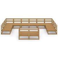 12-delige Loungeset massief grenenhout - thumbnail