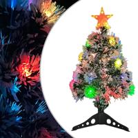 VidaXL Kunstkerstboom met verlichting 64 cm glasvezel wit en blauw - thumbnail