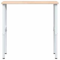 Werkbank rechthoekig 100x60x(71,5-98) cm massief eikenhout - thumbnail