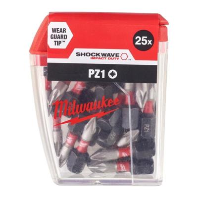 Milwaukee SHOCKWAVE™ IMPACT DUTY schroefbits PZ1 x 25 mm VE=25 - 4932430861 Milwaukee SHOCKWAVE™ IMPACT DUTY schroefbits PZ1 x 25 mm VE=25 - 4932430861