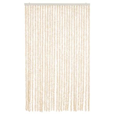 VidaXL Vliegengordijn 118x220 cm chenille beige en wit