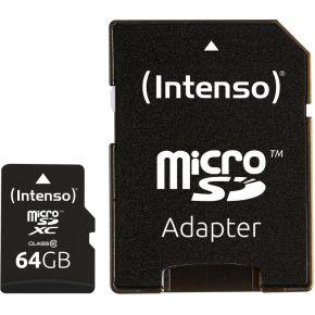 Micro SD geheugenkaart met adapter INTENSO 3413490 64 GB 64 GB Micro SD geheugenkaart met adapter INTENSO 3413490 64 GB 64 GB